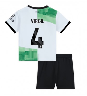 Liverpool Virgil van Dijk #4 Replica Away Stadium Kit for Kids 2023-24 Short Sleeve (+ pants)